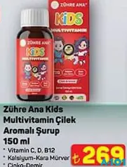 ZÜHRE ANA KİDS MULTİVİTAMİN ÇİLEK AROMALI ŞURUP 150 ML fiyat ve kampanya bilgisi